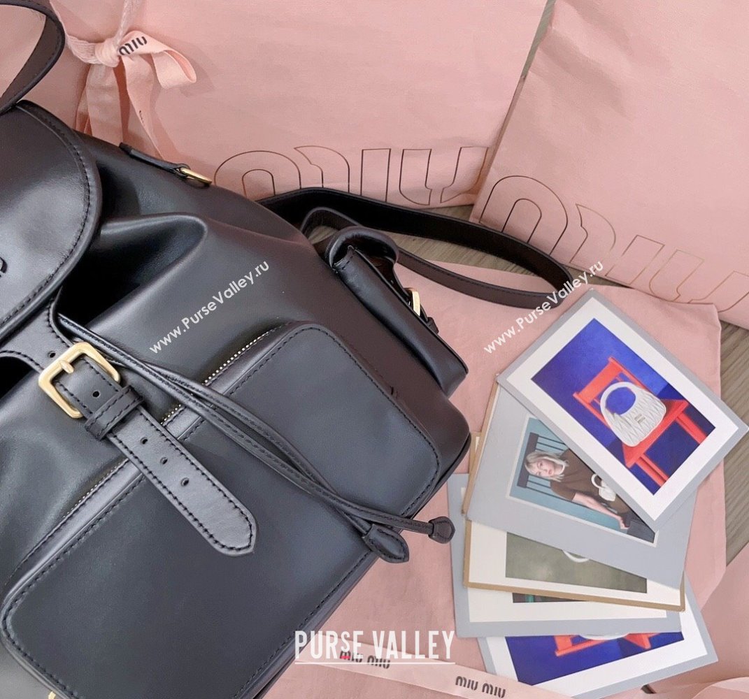 Miu Miu Calf leather backpack bag Black 2025 5BZ042 (JD-250407106)