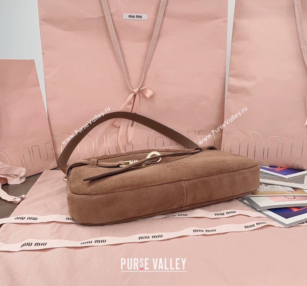 Miu Miu Aventure suede hobo bag Brown 2025 5BC182 (JD-250407110)