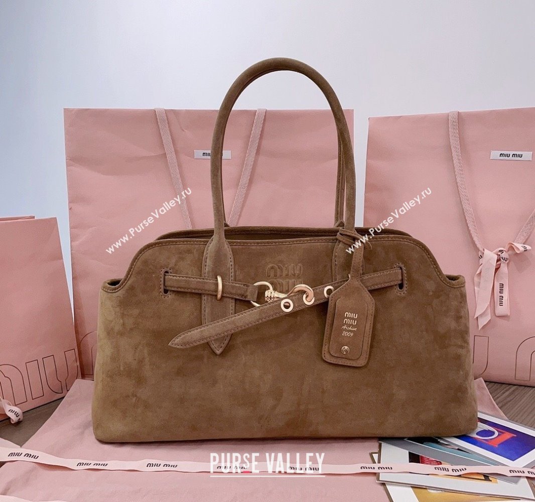 Miu Miu Aventure suede bag Light Brown 2025 5BG310 (JD-250407119)