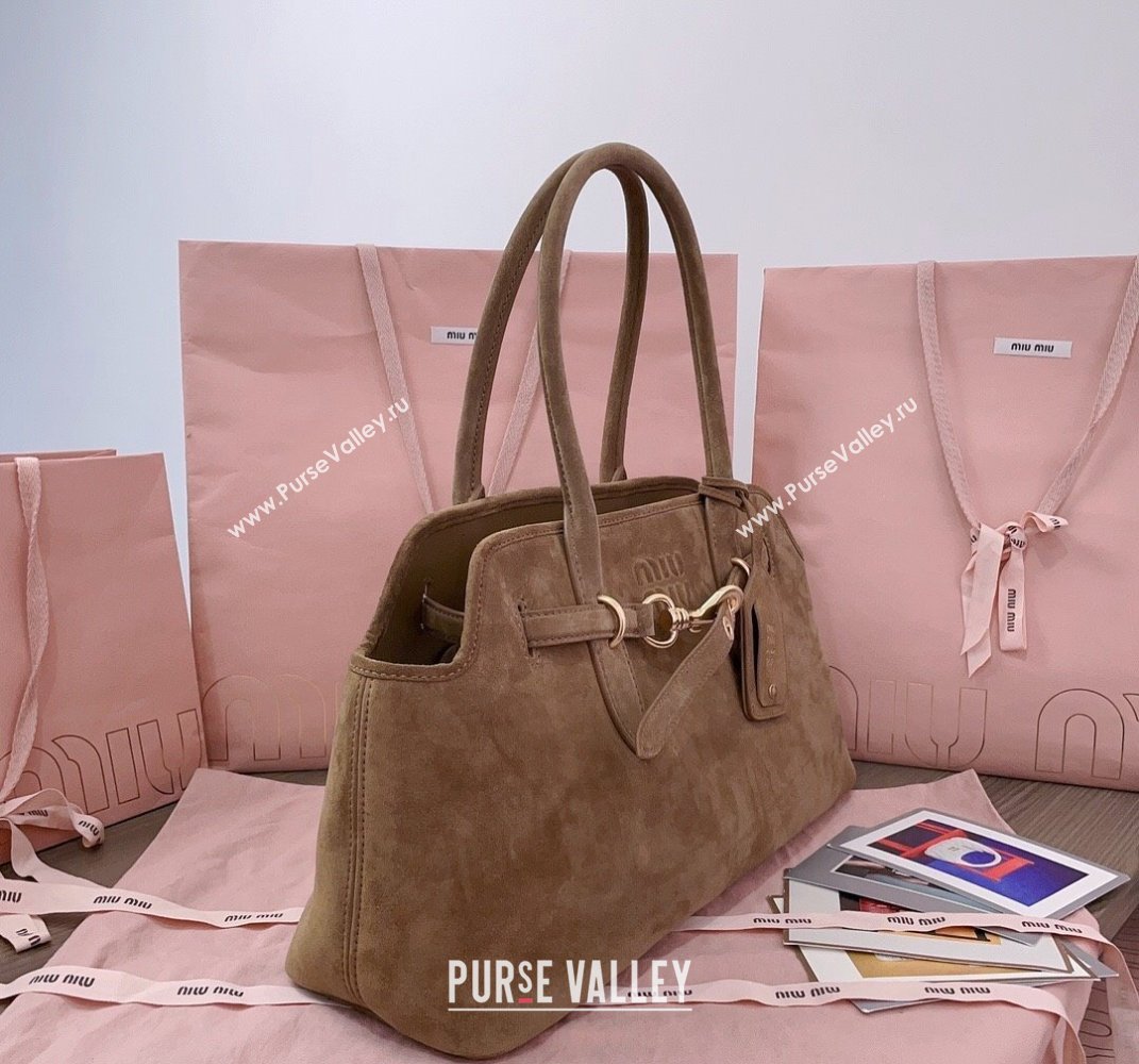 Miu Miu Aventure suede bag Light Brown 2025 5BG310 (JD-250407119)