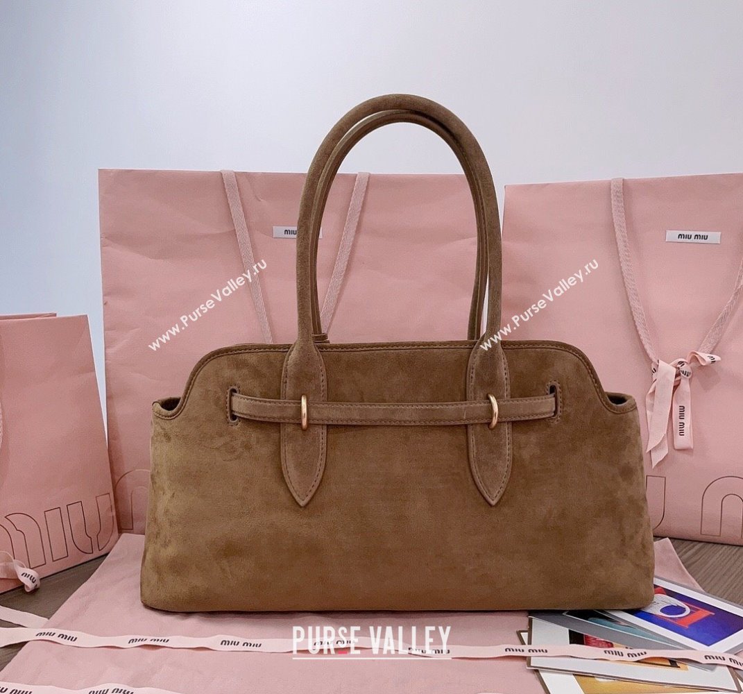 Miu Miu Aventure suede bag Light Brown 2025 5BG310 (JD-250407119)