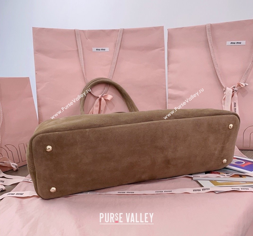 Miu Miu Aventure suede bag Light Brown 2025 5BG310 (JD-250407119)