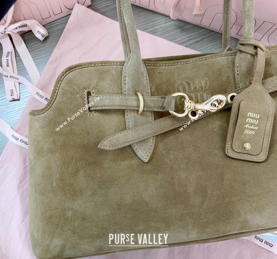 Miu Miu Aventure suede bag Light Brown 2025 5BG310 (JD-250407119)