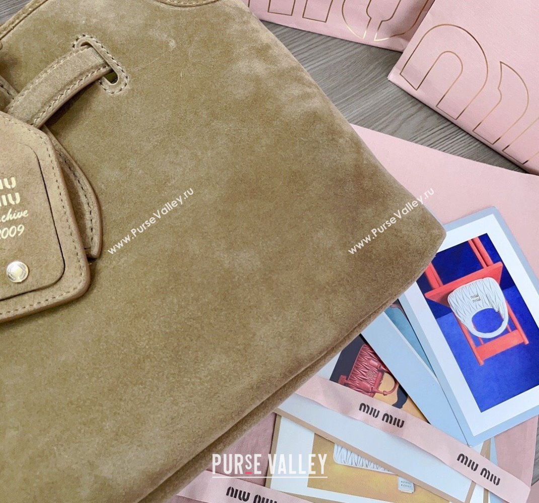 Miu Miu Aventure suede bag Light Brown 2025 5BG310 (JD-250407119)