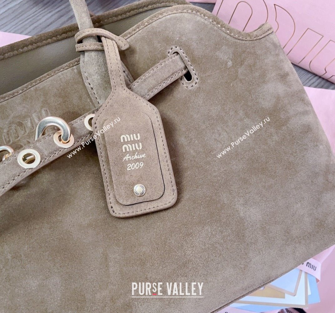 Miu Miu Aventure suede bag Light Brown 2025 5BG310 (JD-250407119)