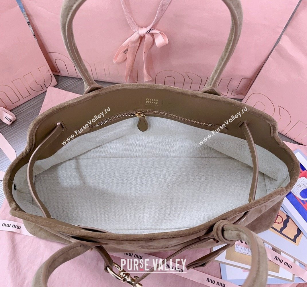 Miu Miu Aventure suede bag Light Brown 2025 5BG310 (JD-250407119)