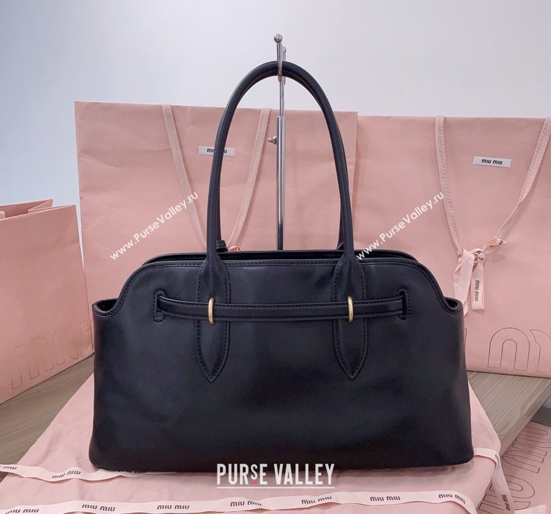 Miu Miu Aventure leather bag Black 2025 5BG310 (JD-250407122)