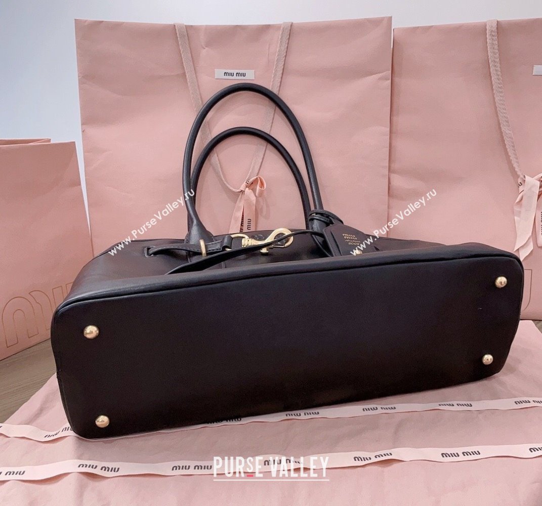 Miu Miu Aventure leather bag Black 2025 5BG310 (JD-250407122)
