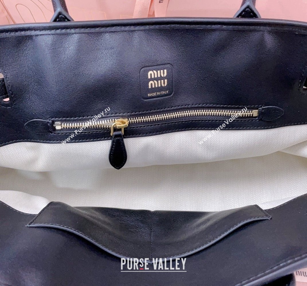 Miu Miu Aventure leather bag Black 2025 5BG310 (JD-250407122)