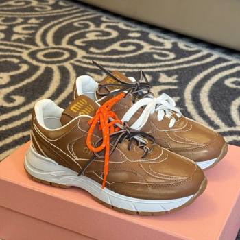 New Balance x Miu Miu Sneakers in Calf Leather Tan Brown 2025 MIU060302 (SS-250603102)