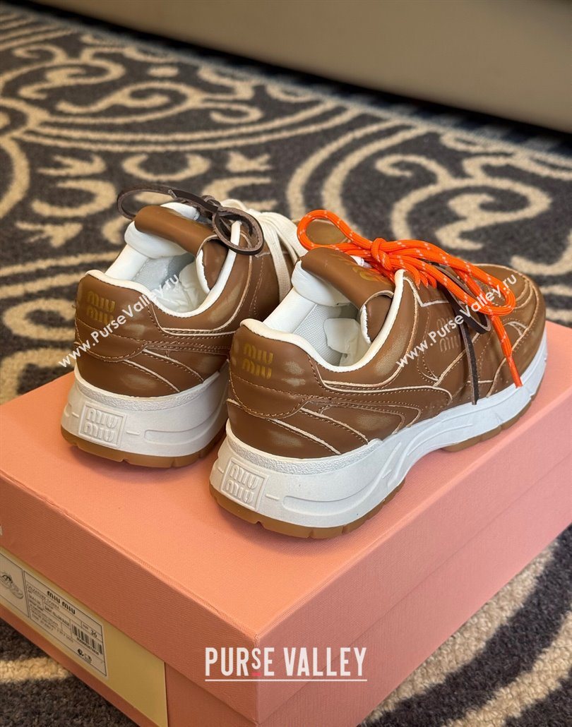 New Balance x Miu Miu Sneakers in Calf Leather Tan Brown 2025 MIU060302 (SS-250603102)