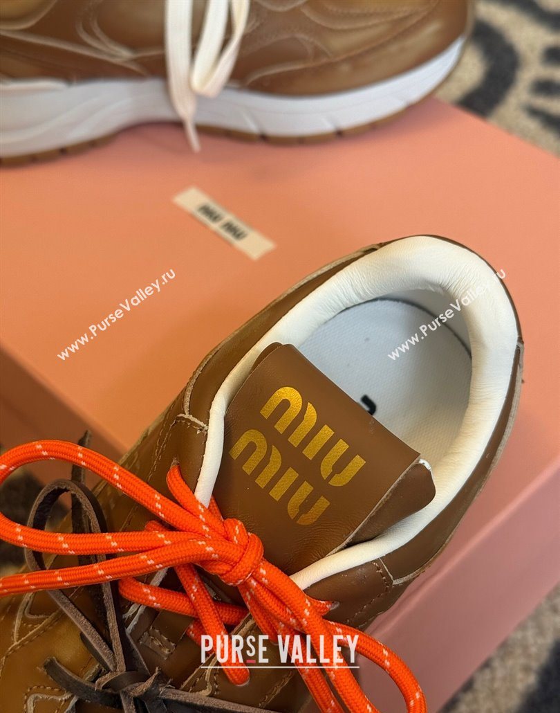 New Balance x Miu Miu Sneakers in Calf Leather Tan Brown 2025 MIU060302 (SS-250603102)