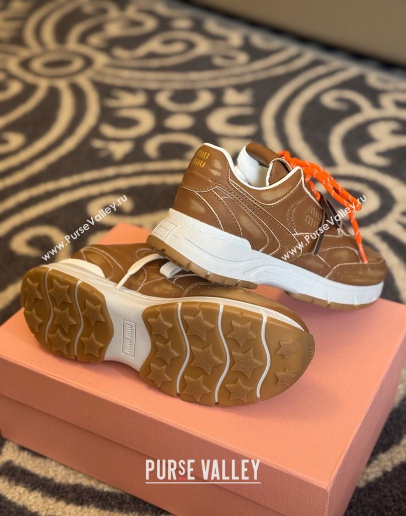 New Balance x Miu Miu Sneakers in Calf Leather Tan Brown 2025 MIU060302 (SS-250603102)