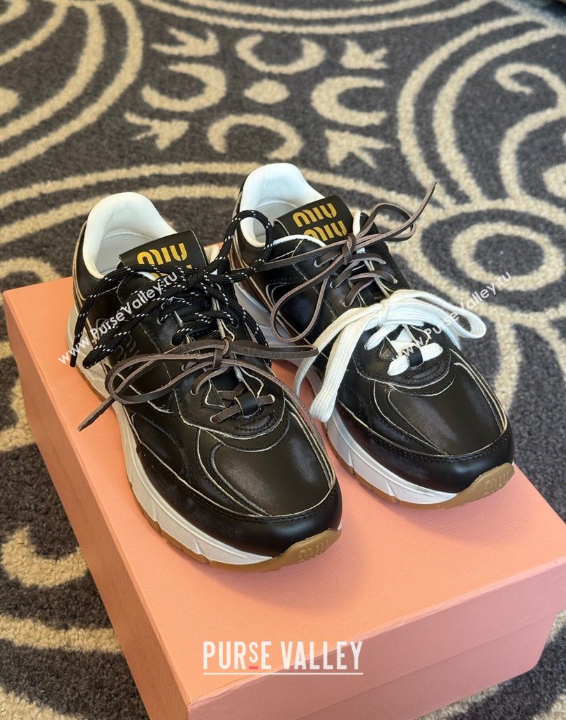 New Balance x Miu Miu Sneakers in Calf Leather Black 2025 MIU060302 (SS-250603103)