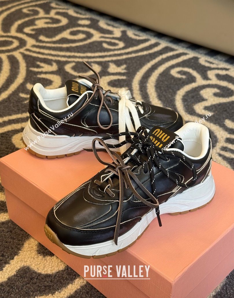 New Balance x Miu Miu Sneakers in Calf Leather Black 2025 MIU060302 (SS-250603103)