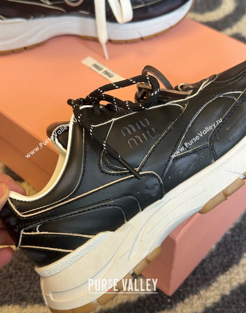 New Balance x Miu Miu Sneakers in Calf Leather Black 2025 MIU060302 (SS-250603103)