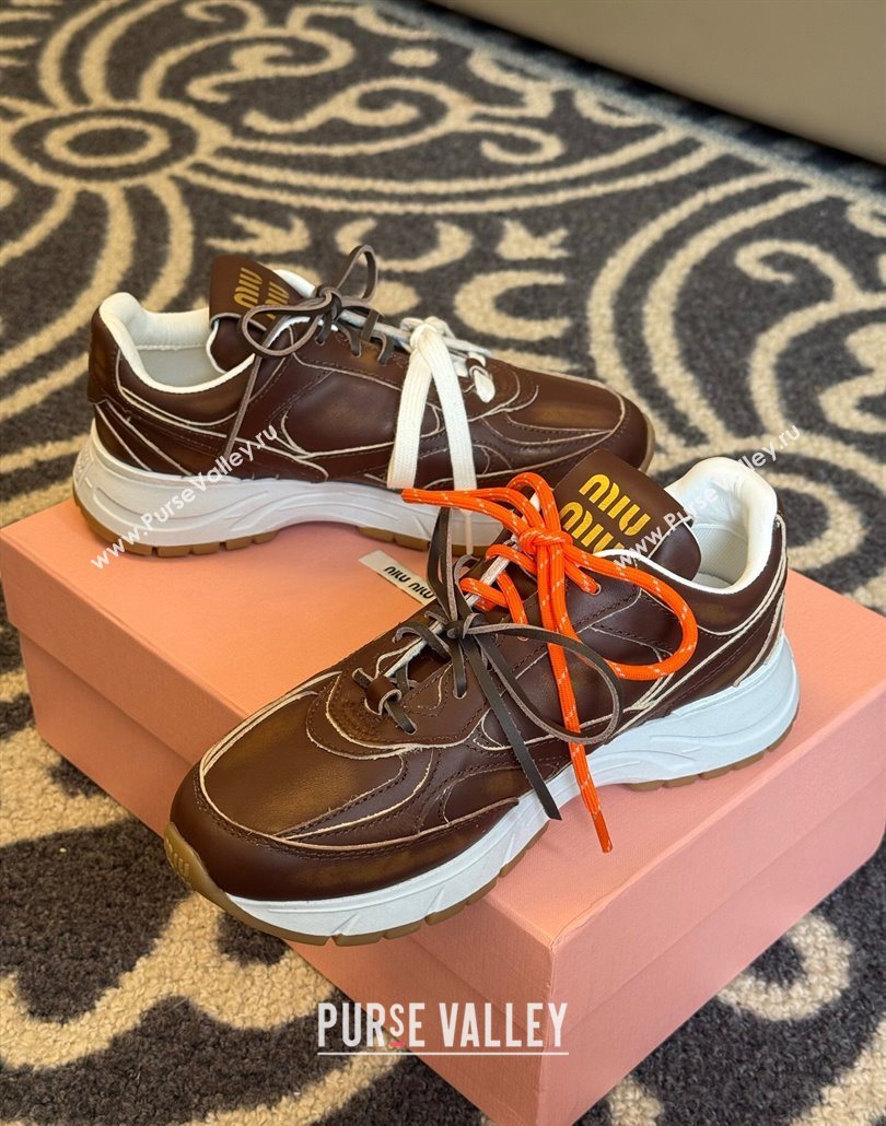 New Balance x Miu Miu Sneakers in Calf Leather Dark Brown 2025 MIU060302 (SS-250603104)