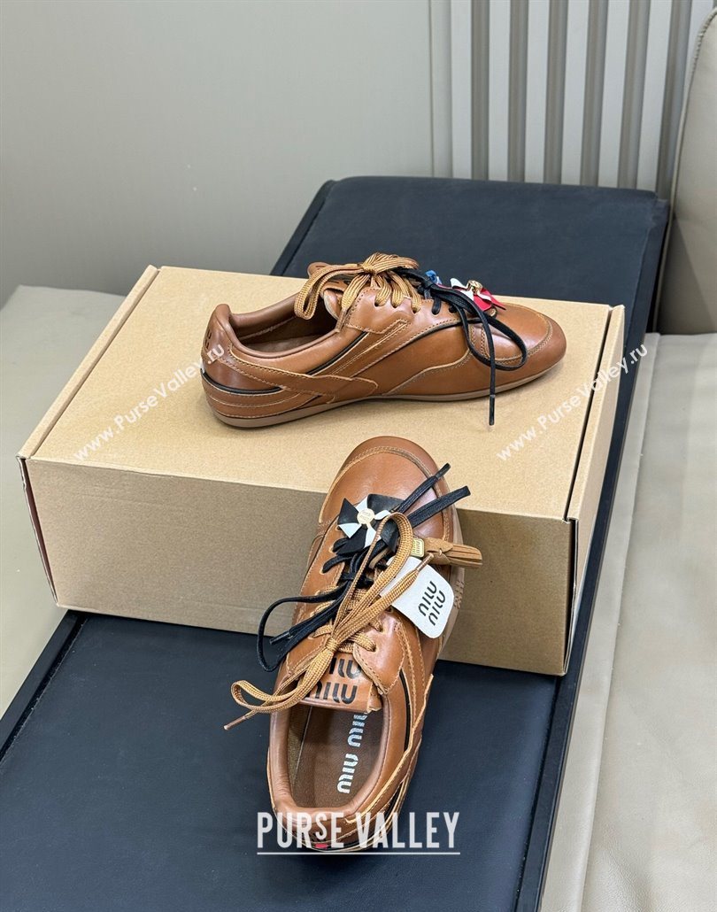 Miu Miu Gymnasium Sneakers in Calf Leather Brown 2025 (SS-250603119)
