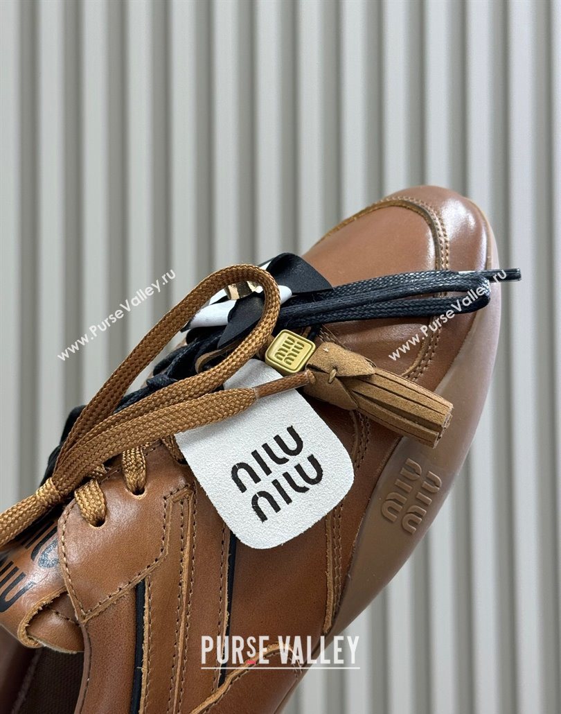 Miu Miu Gymnasium Sneakers in Calf Leather Brown 2025 (SS-250603119)