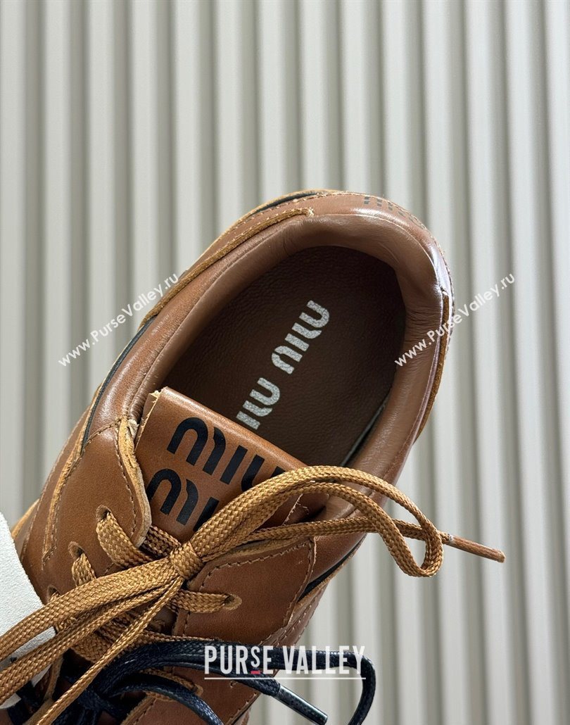 Miu Miu Gymnasium Sneakers in Calf Leather Brown 2025 (SS-250603119)