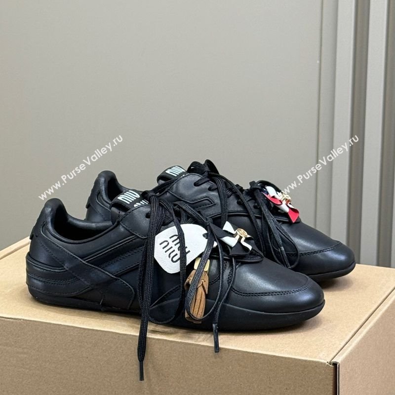 Miu Miu Gymnasium Sneakers in Calf Leather Black 2025 (SS-250603121)