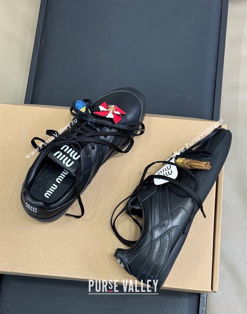 Miu Miu Gymnasium Sneakers in Calf Leather Black 2025 (SS-250603121)