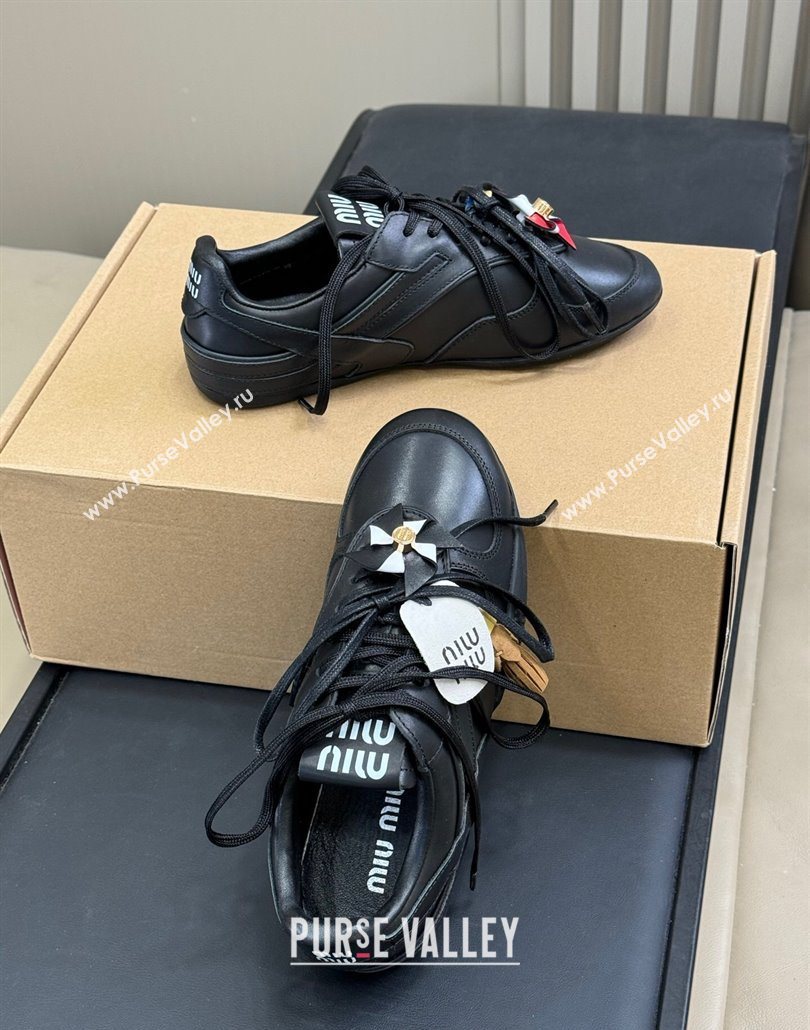 Miu Miu Gymnasium Sneakers in Calf Leather Black 2025 (SS-250603121)