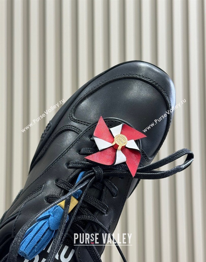 Miu Miu Gymnasium Sneakers in Calf Leather Black 2025 (SS-250603121)