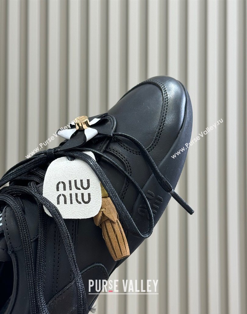 Miu Miu Gymnasium Sneakers in Calf Leather Black 2025 (SS-250603121)