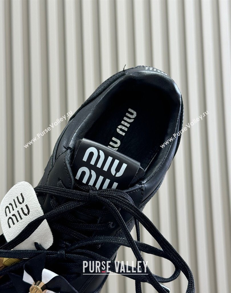 Miu Miu Gymnasium Sneakers in Calf Leather Black 2025 (SS-250603121)