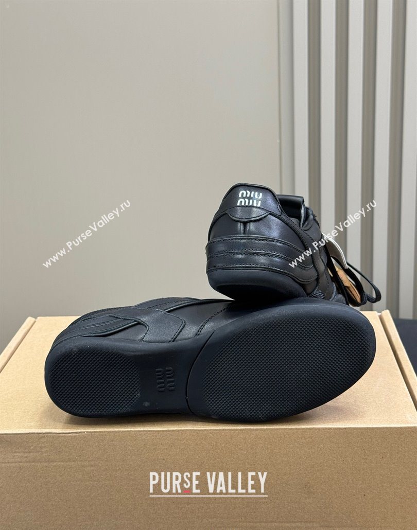 Miu Miu Gymnasium Sneakers in Calf Leather Black 2025 (SS-250603121)