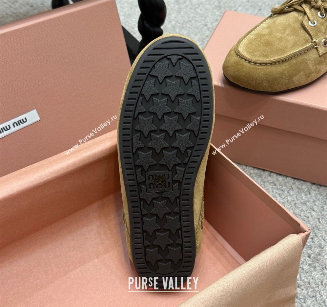 Miu Miu Faded Suede Sneaker Mules Dark Beige 2025 5D455E (SS-250603126)