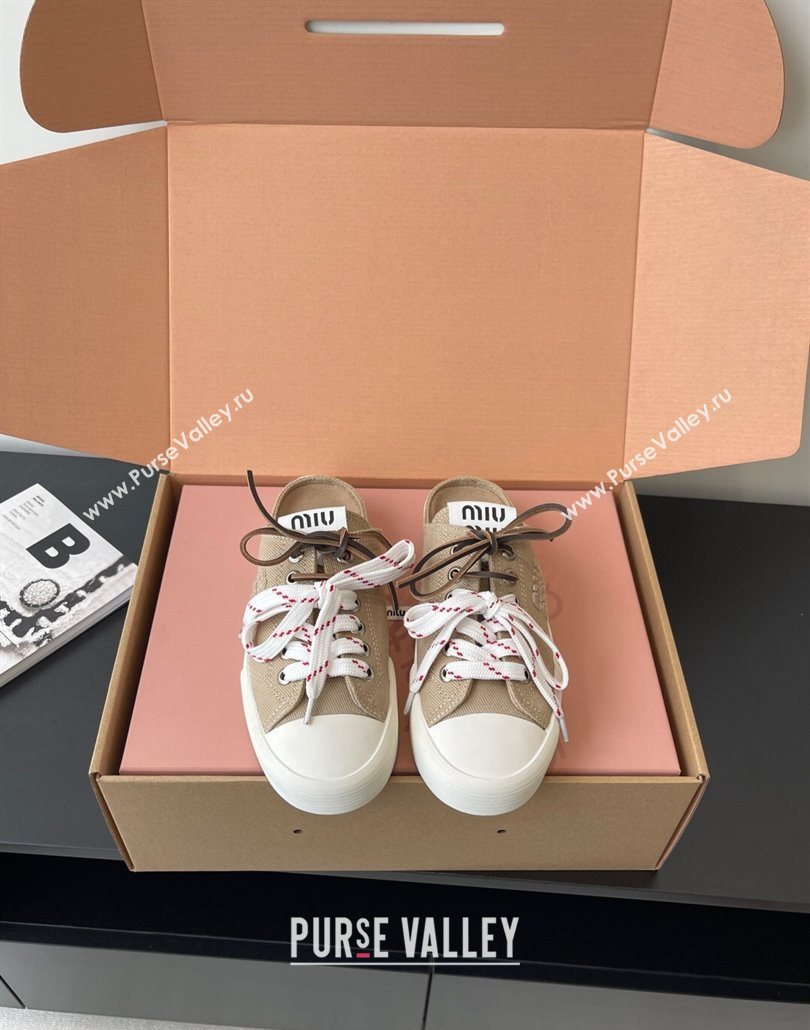 Miu Miu Washed Denim Sneaker Mules Grey 2025 5E384E (HQG-250603088)