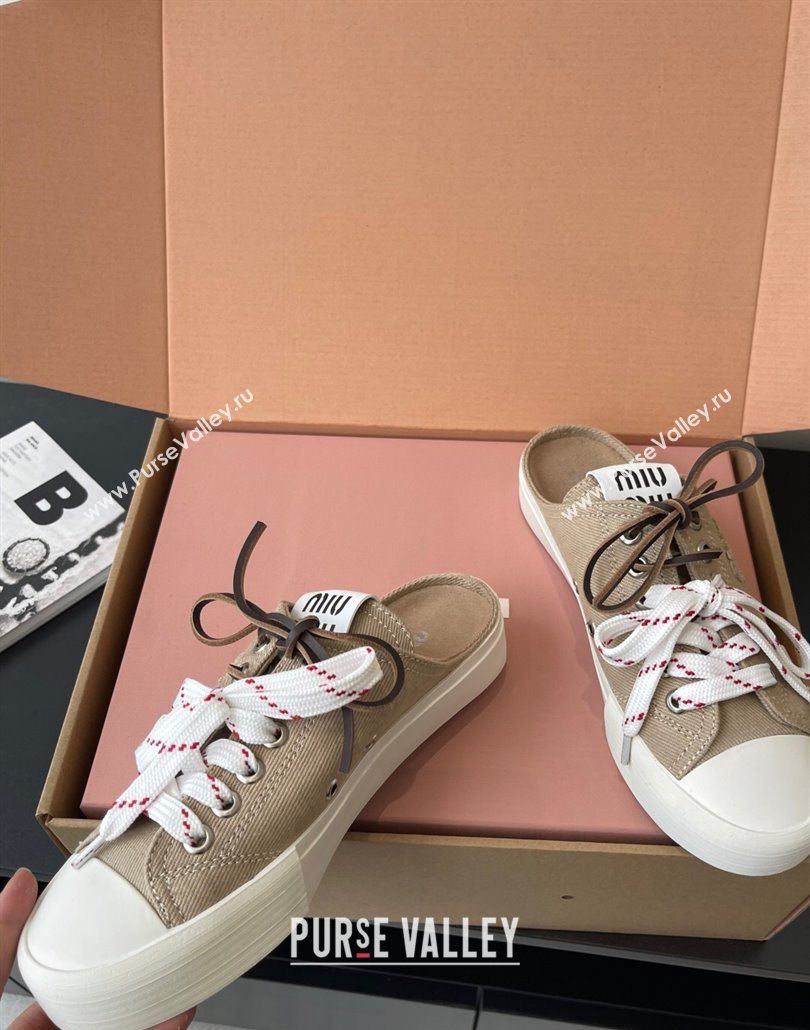 Miu Miu Washed Denim Sneaker Mules Grey 2025 5E384E (HQG-250603088)