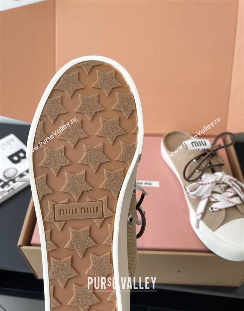 Miu Miu Washed Denim Sneaker Mules Grey 2025 5E384E (HQG-250603088)