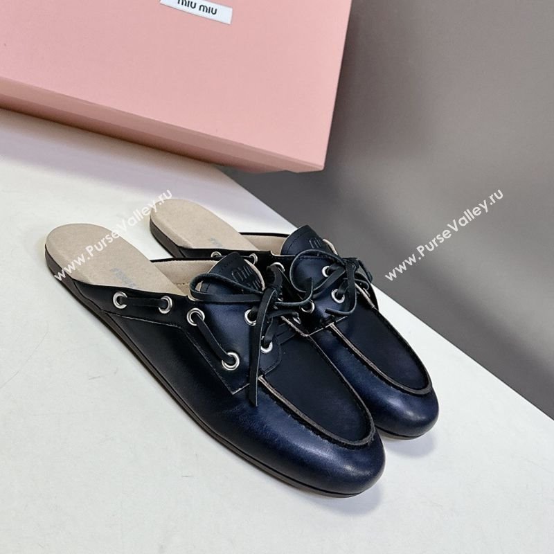 Miu Miu Faded Leather Sneaker Mules Black 2025 5D455E (MD-250603124)