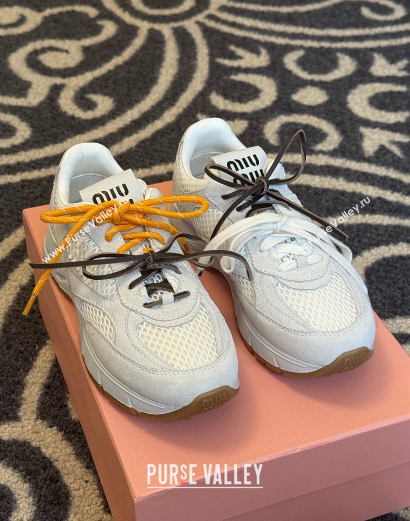 New Balance x Miu Miu Sneakers in Suede and Mesh White 2025 MIU060302 (SS-250603100)