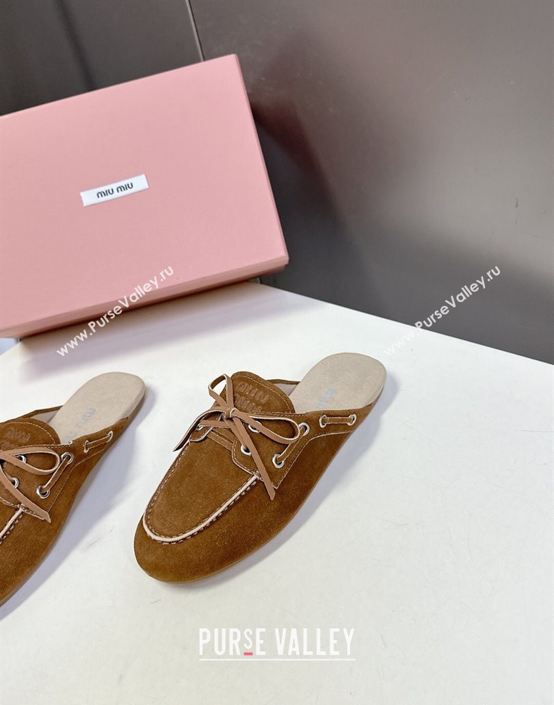 Miu Miu Faded Leather Sneaker Mules Brown2 2025 5D455E (MD-250603125)