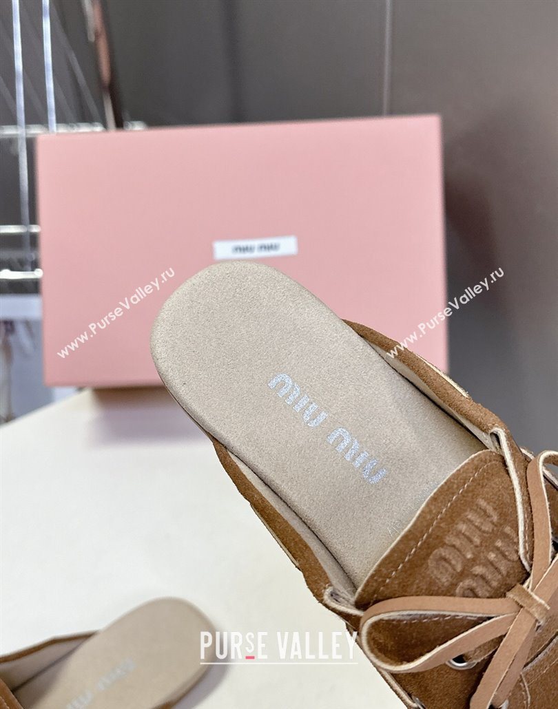 Miu Miu Faded Leather Sneaker Mules Brown2 2025 5D455E (MD-250603125)