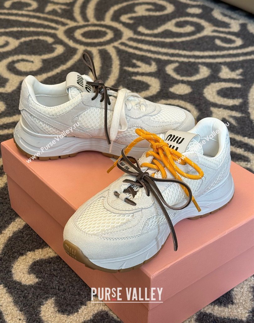 New Balance x Miu Miu Sneakers in Suede and Mesh White 2025 MIU060302 (SS-250603100)