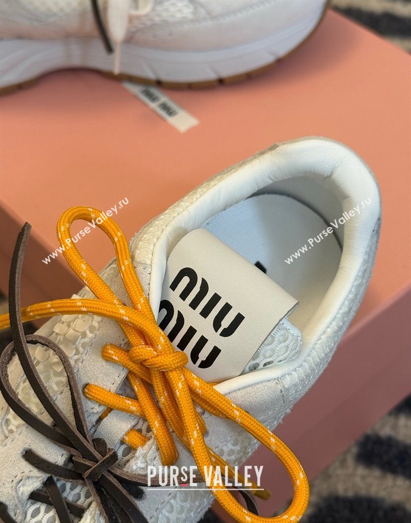 New Balance x Miu Miu Sneakers in Suede and Mesh White 2025 MIU060302 (SS-250603100)