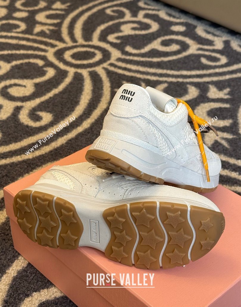 New Balance x Miu Miu Sneakers in Suede and Mesh White 2025 MIU060302 (SS-250603100)