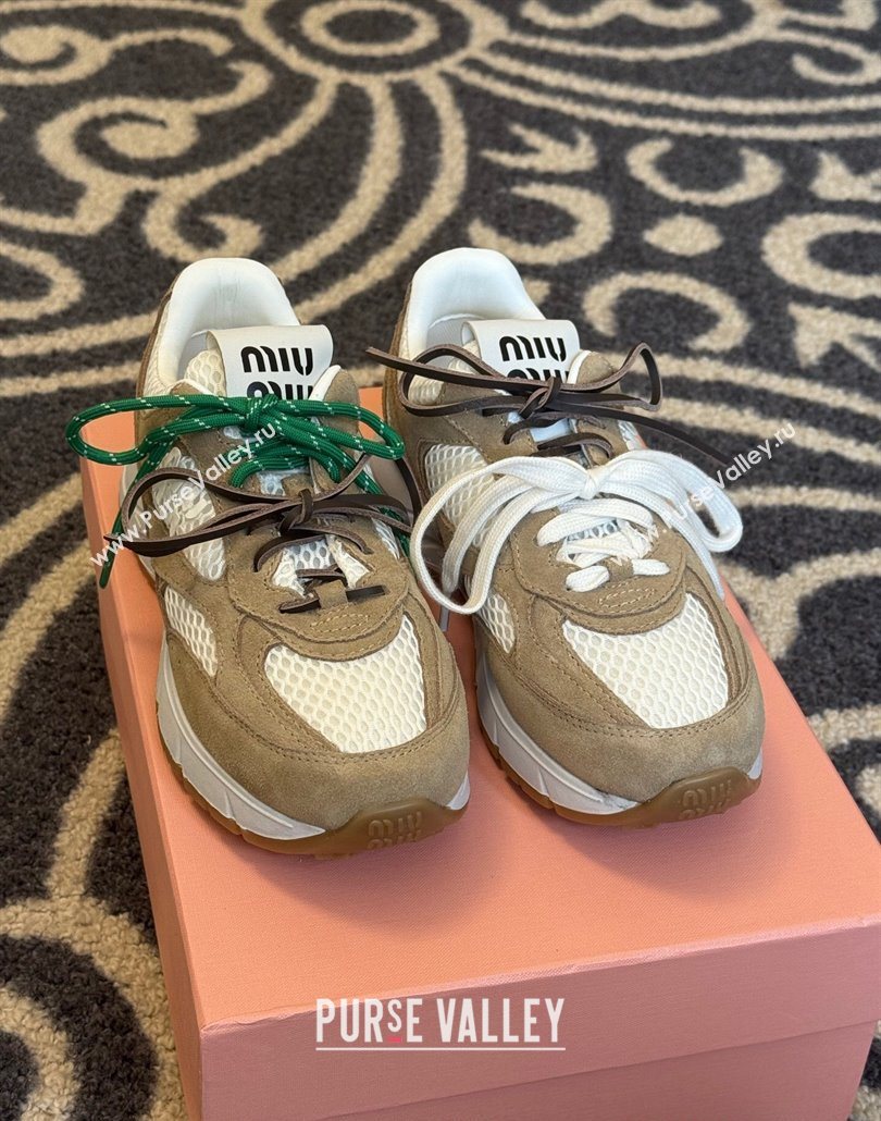 New Balance x Miu Miu Sneakers in Suede and Mesh Beige 2025 MIU060302 (SS-250603101)