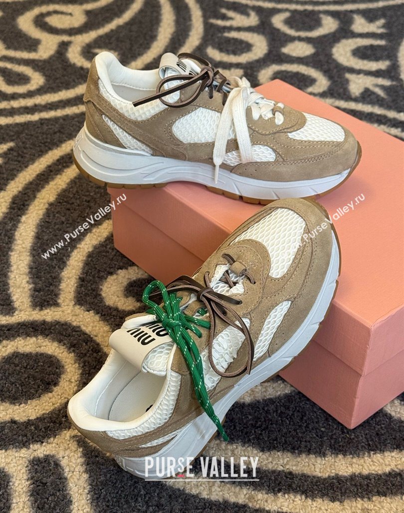 New Balance x Miu Miu Sneakers in Suede and Mesh Beige 2025 MIU060302 (SS-250603101)