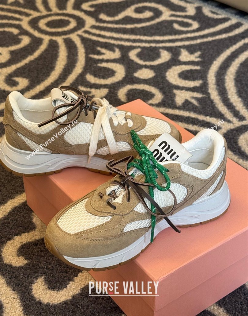 New Balance x Miu Miu Sneakers in Suede and Mesh Beige 2025 MIU060302 (SS-250603101)