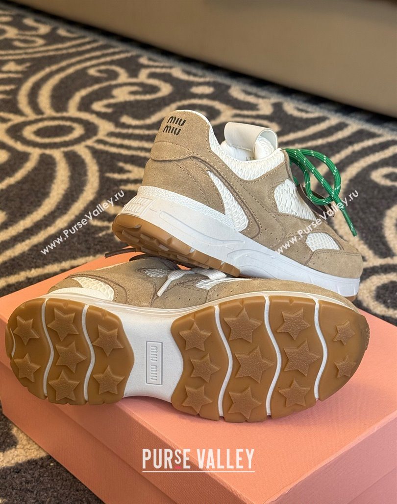 New Balance x Miu Miu Sneakers in Suede and Mesh Beige 2025 MIU060302 (SS-250603101)