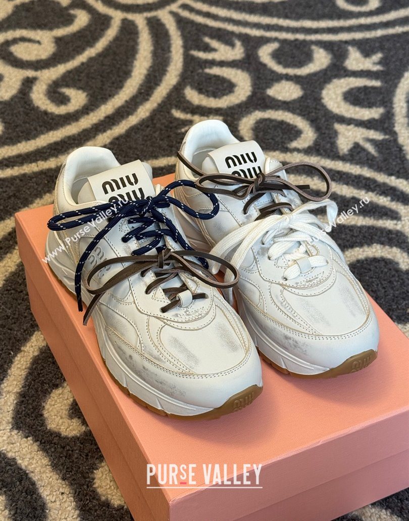 New Balance x Miu Miu Sneakers in Calf Leather White 2025 MIU060302 (SS-250603099)
