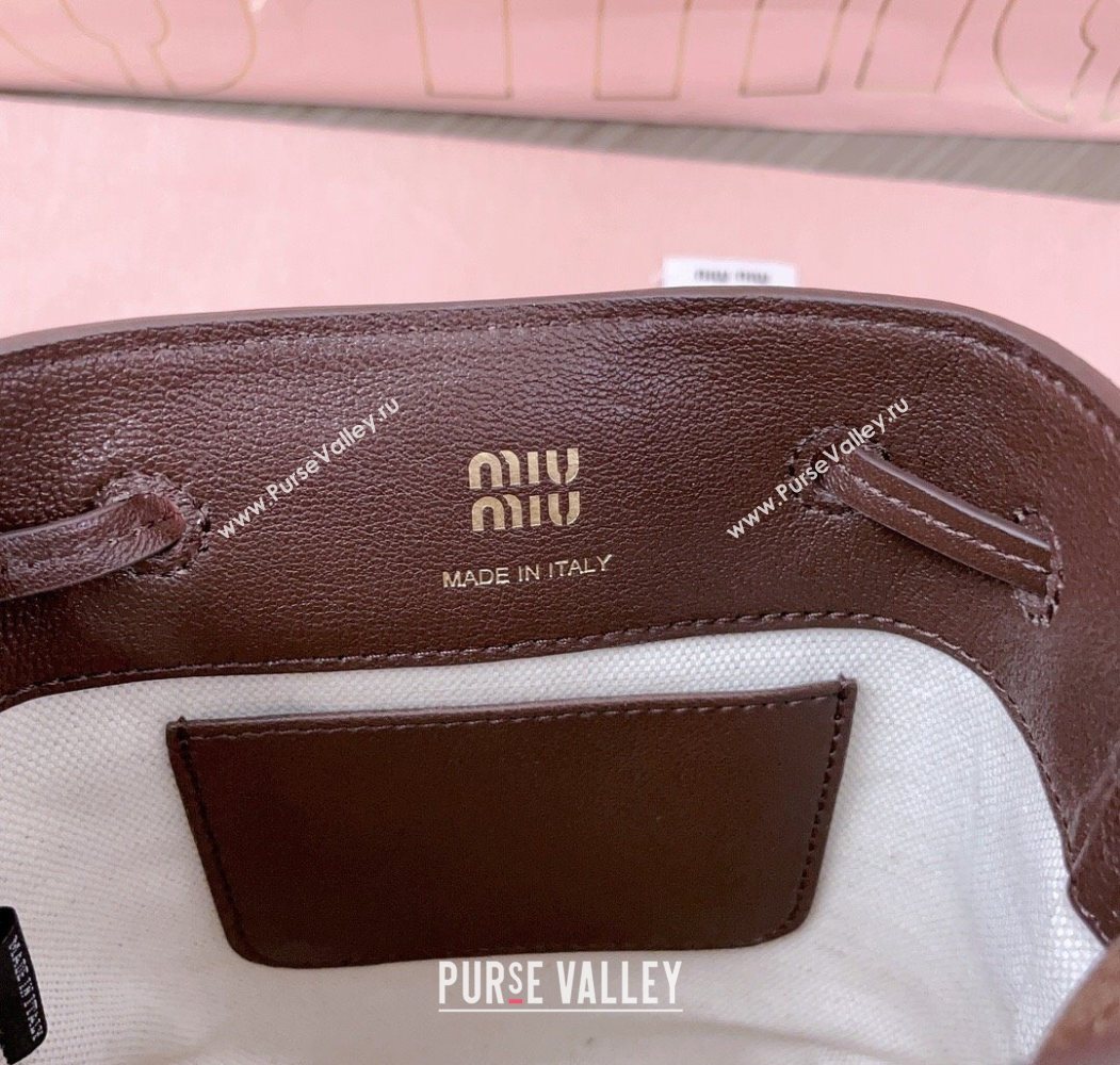 Miu Miu Suede Pouch Dark Brown 2025 5NF460 (JD-250626069)