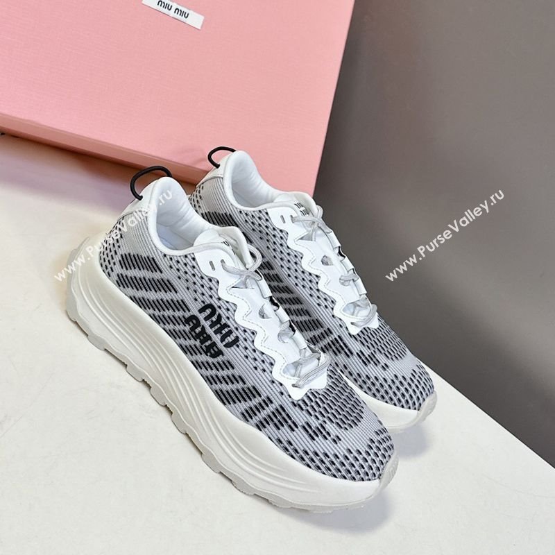 Miu Miu Technical Fabric Platform Sneakers 6cm Grey2 2025 5E480E (MD-250710090)