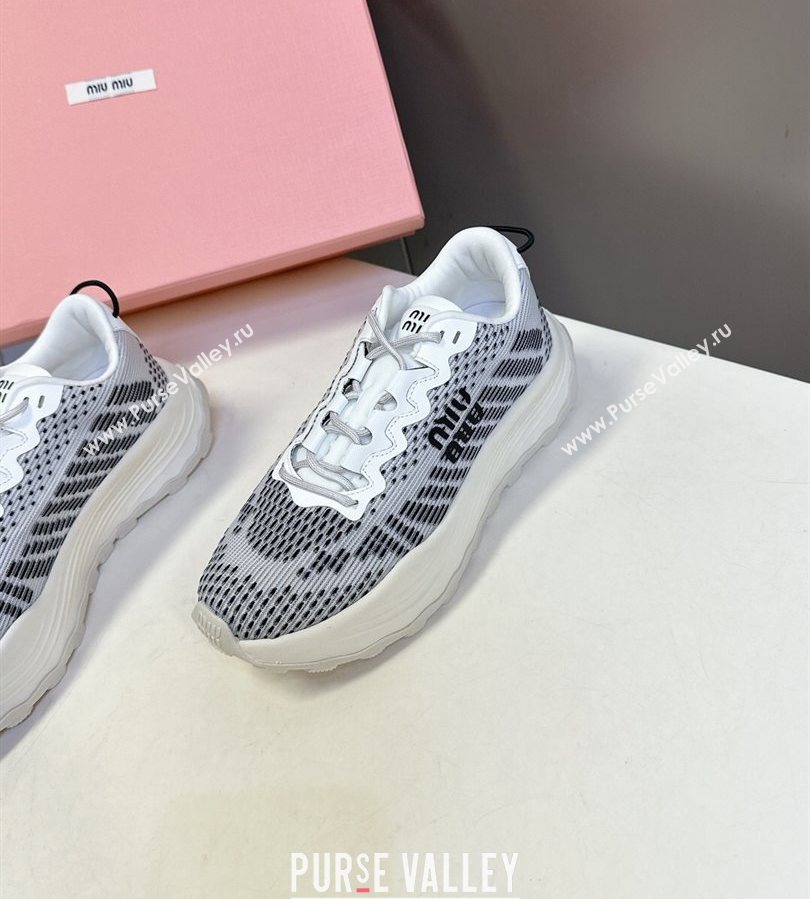 Miu Miu Technical Fabric Platform Sneakers 6cm Grey2 2025 5E480E (MD-250710090)